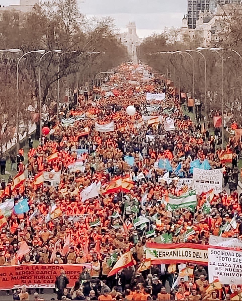trofeocaza's tweet photo. Indignación. No podemos dejar pasar el día de ayer sin más. LA MAREA NARANJA, las personas que iban de naranja y son CAZADORES, el 95% de los más de 400.000 que acudieron, cuidan el campo y los animales que vienen a revindicar sus derechos, y que hacen ustedes?no les mencionan https://t.co/bv3aRT0PqR