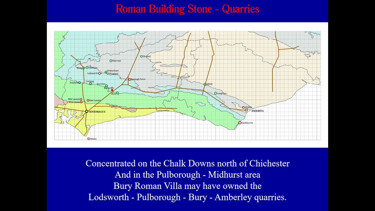 Excellent variety of talks at the #SussexArchaeologicalSocietySymposium on Saturday. My talk was on #RomanBuildingStones in #Sussex. Where was the stone quarried? I just love drawing maps showing new ideas.