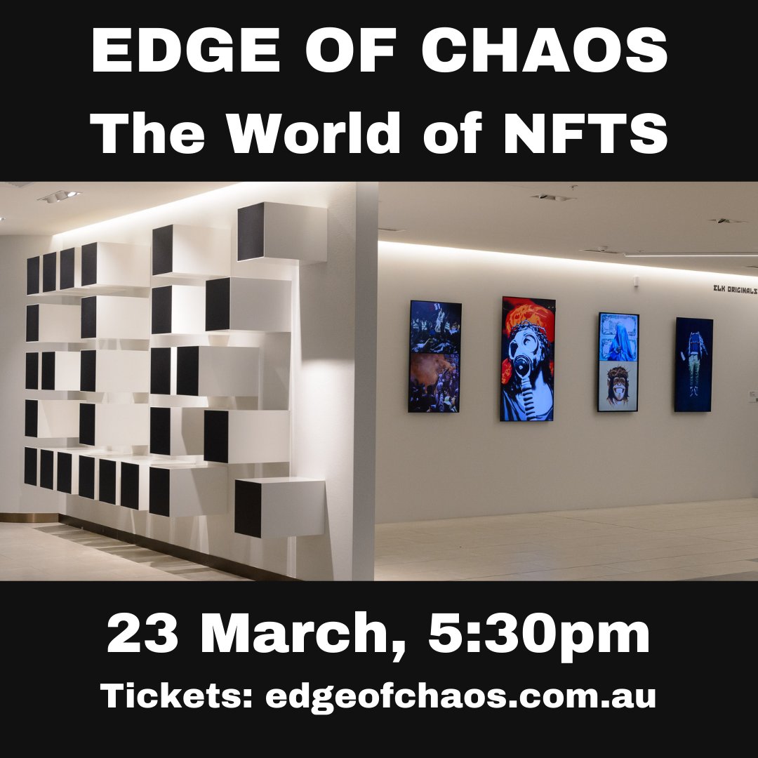 aplawutsky's tweet photo. Want to know more about #NFTs? 
Check out our IRL talk on Wed, 23 March with NFTSyd's Karl W and The Kimmies' Jo Hilsberg! https://t.co/OZQhSmm50G