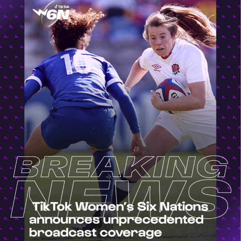 Womens6Nations's tweet photo. #BREAKING: TikTok Women’s Six Nations announces unprecedented broadcast coverage, allowing fans in all six nations access to every single game.

#TikTokW6N