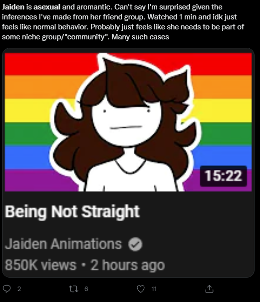 EvieLupine's tweet photo. oh hey it's that acephobia I  tweeted about this morning, my day has come full circle: 

(this just in, being asexual is appropriating queer culture, I???) https://t.co/2yqrB0dtai