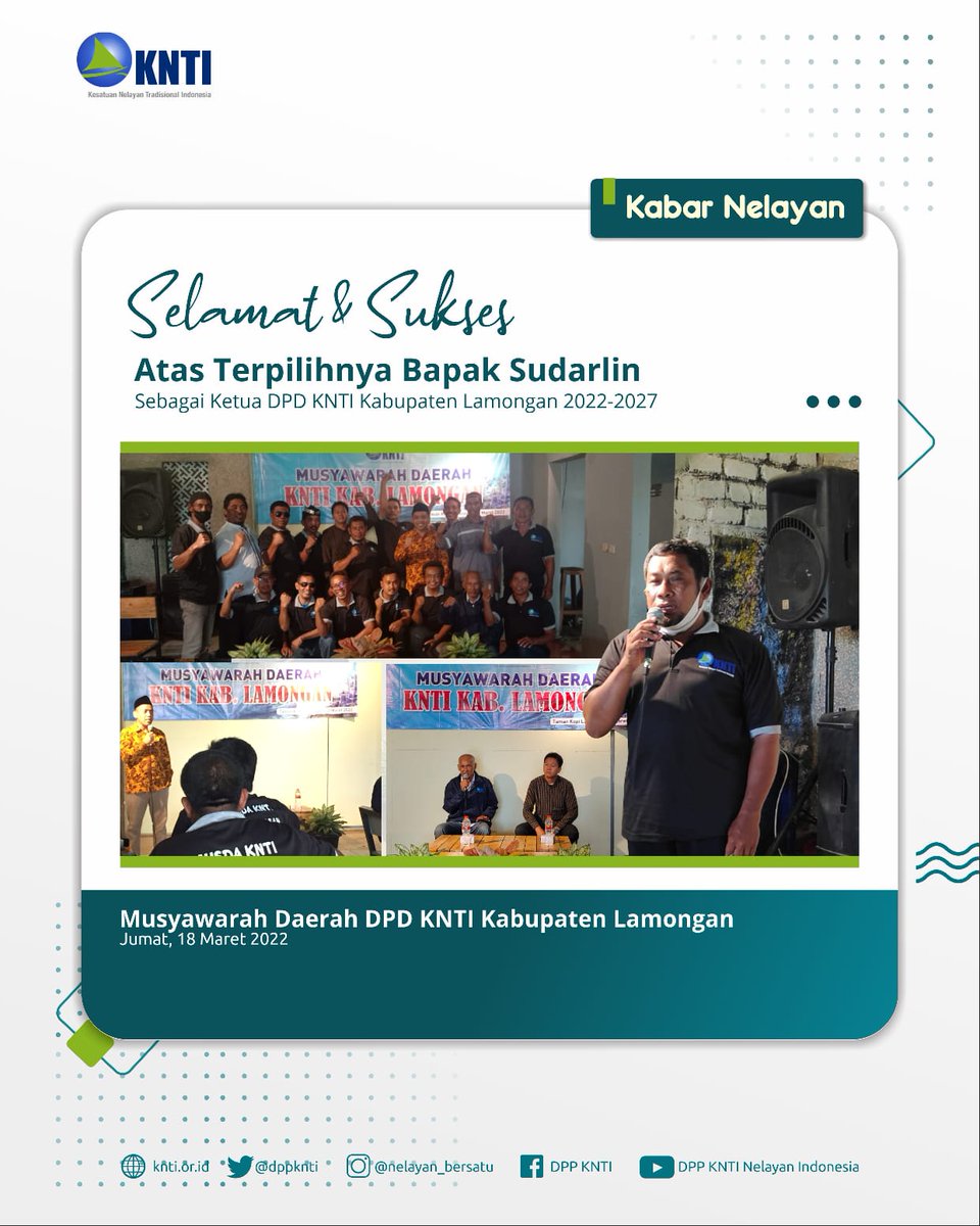 Selamat &amp; Sukses untuk KNTI Kabupaten Lamongan, Provinsi Jawa Timur ---

#Kabar #Nelayan #KNTI