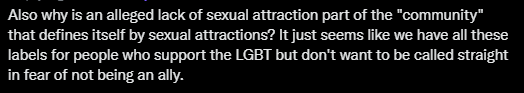 EvieLupine's tweet photo. oh hey it's that acephobia I  tweeted about this morning, my day has come full circle: 

(this just in, being asexual is appropriating queer culture, I???) https://t.co/2yqrB0dtai