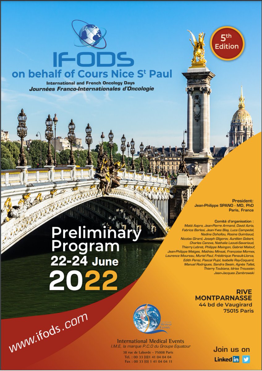 Appel à candidatures 📣
Venez pitcher face aux experts de l’oncologie, investisseurs, sociétés pharmaceutiques et oncologues le 23 juin lors des IFODS 2022.
Pour participer👉: lnkd.in/eWNE_Pg
⛔Deadline 10 mai 2022.
#startup #santé #biotech #medtech #innovation #oncology