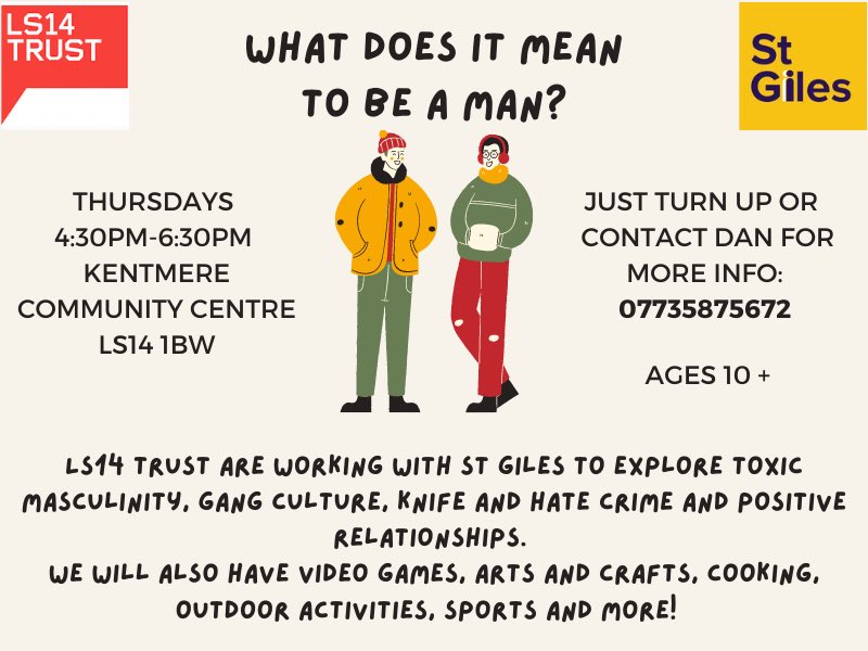 Boys group every Thursday at Kentmere Community Centre 16:30-18:30pm