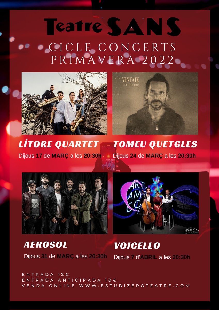 VoicelloDuet's tweet photo. Què tal un cicle de concert de primavera?? #voicello tornem als escenaris a celebrar que és #Primavera 😁 @TeatreSans

@culturalpalma @Cultura_DM @UHmallorca @bnmallorca @Mallorca_Mola @mallorcatestim @passionforpalma @TuFasPalma @PalmaCultura @palmalirica @INPALMAMAGAZINE https://t.co/ERiTS9bkUE