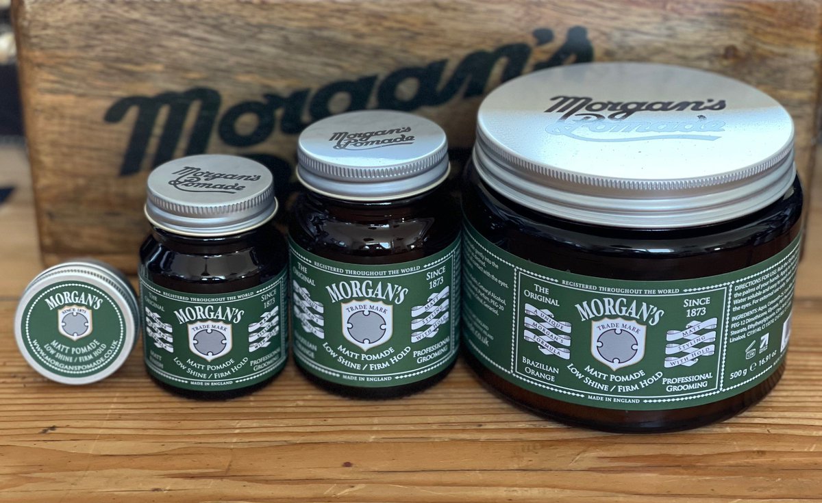 Morgan's Pomade - Low Shine/Firm Hold Matt Pomade - Our best seller - with the delicious Brazilian Orange Fragrance #morgans #morganspomade #barbers #menshaircare #pomade #buybritish #shoplocal #madeintheuk