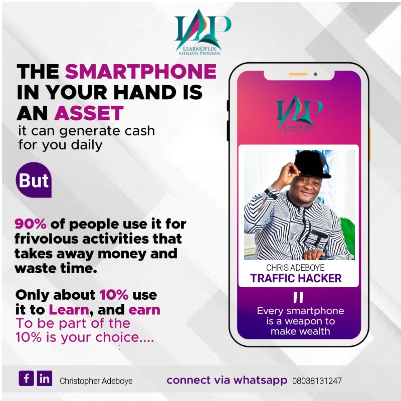 Chrismide_'s tweet photo. You might be using the best phone on earth and still be broke.
Every smart phone can be converted into a wealth generating machine.
Behold Death and Life and placed before you. Choose wisely!
Have a productive Monday and week.๐ฅฐ
#digitalskillacquisition
#learnoflixaffiliate https://t.co/3tFVJ6su38
