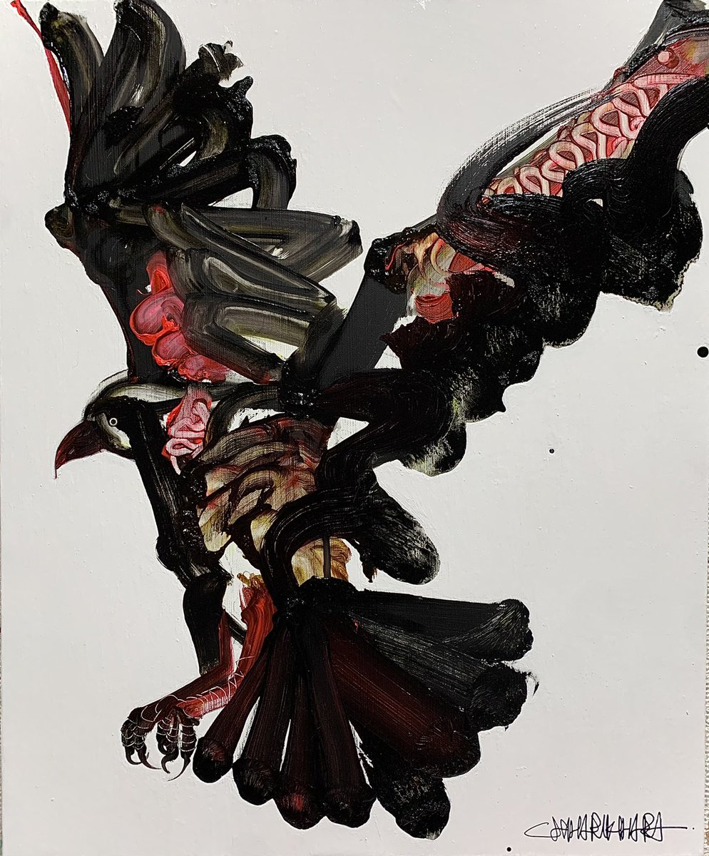 CROW 2022 oil on canvas 606×500㎜ Chiharu KIHARA