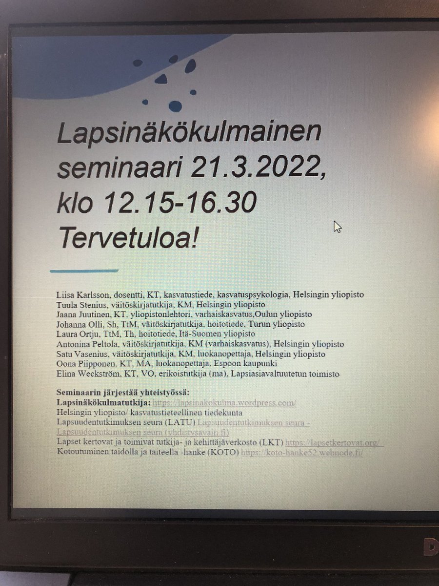 KustannusZ's tweet photo. Parhaillaan alkamassa #Lapsinäkökulmaseminaari 🤩 https://t.co/ODQeOPnfqR