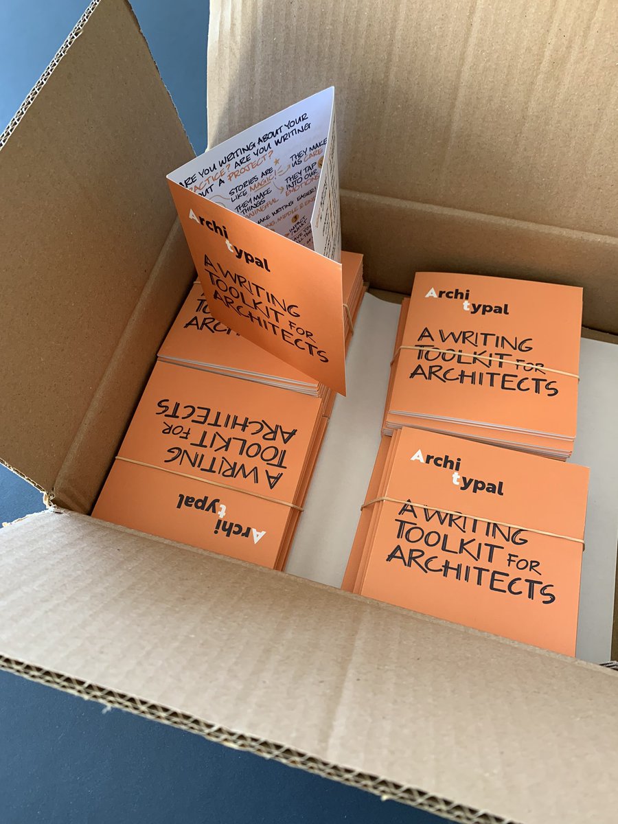 architypal's tweet photo. Here’s my real-life, hot-off-the-press #writing #toolkit for #architects. Thank you to Anne-Marie Miller at #CarbonOrange for taking my ideas and running with them. I’ve got a little stash of 5 to give out to my first 5 Twitter friends to send me a DM with their address… https://t.co/B0LCCtpAAA