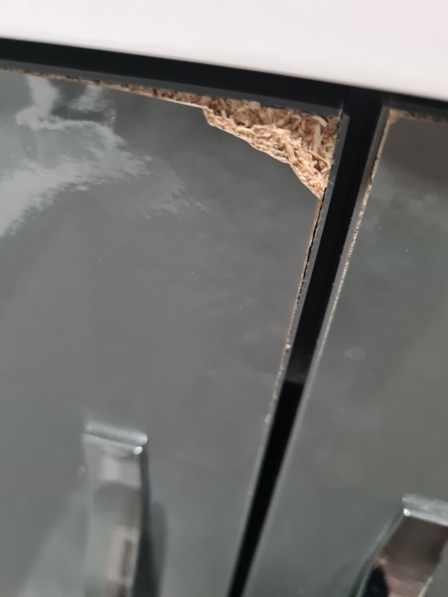 PaigeColling's tweet photo. Had nothing but trouble with Apollo2 505mm Gloss Grey Floor Standing Vanity Unit from @Victorianplumb, terrible quality, this is within 6 months and customer service won't do anything about it! They already changed the unit once within a few weeks! https://t.co/oJm1FqlH3o
