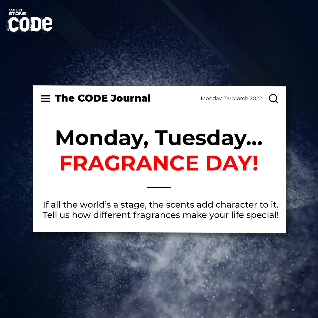 codeofficial_in's tweet photo. Imagine a world with no fragrances. No scent. No flavour. Nothing to be excited about! It’s going to be bland, right? Tell us how the fragrances make your life special 👇

#Code #CodeDeo #CodeBodyPerfumes #NoGas #BodySpray #LongLasting #Mehfil #fragranceday #fragranceday2022 https://t.co/YhCTDv7eQu