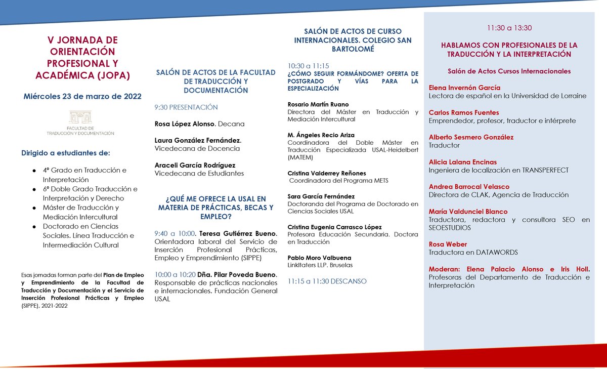 fgusal's tweet photo. #BECAS | El miércoles, 23 marzo, en la Facultad de @Docutradus, se celebrará la V Jornada de Orientación Profesional y Académica y tendremos ocasión de presentaros las diferentes oportunidades de realizar prácticas formativas con nuestro #ProgramaClave
https://t.co/cqwKoGzdZo https://t.co/smi2YzhbtT