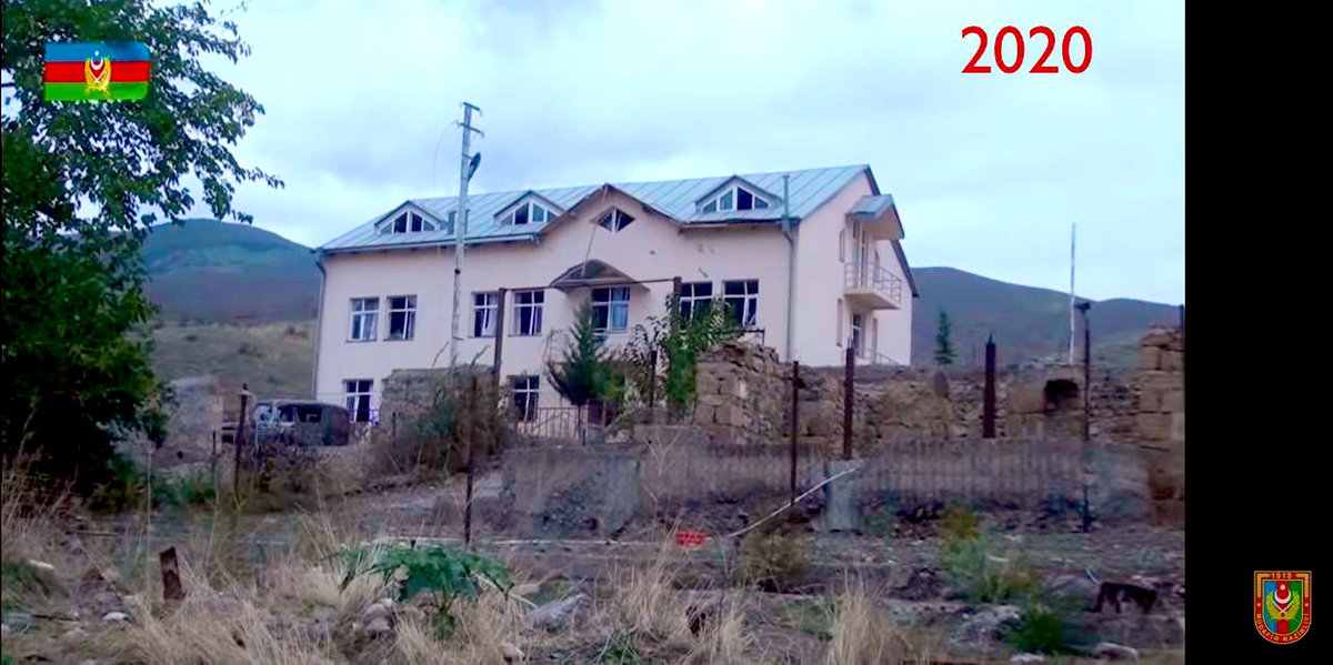 REPUBLICPRESSfr's tweet photo. La propagande 🇦🇿 en action ↓↓
2007: @ArmFundGlobal achevait la construction d'une école à #Mataghis
2020: L'#Azerbaïdjan capturait le village et publiait une séquence vidéo sur laquelle on ne constate aucun dégât majeur subi par l'école
1/2 https://t.co/6RD7VJQB7H