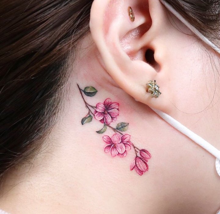 70 Pretty Behind the Ear Tattoos  For Creative Juice