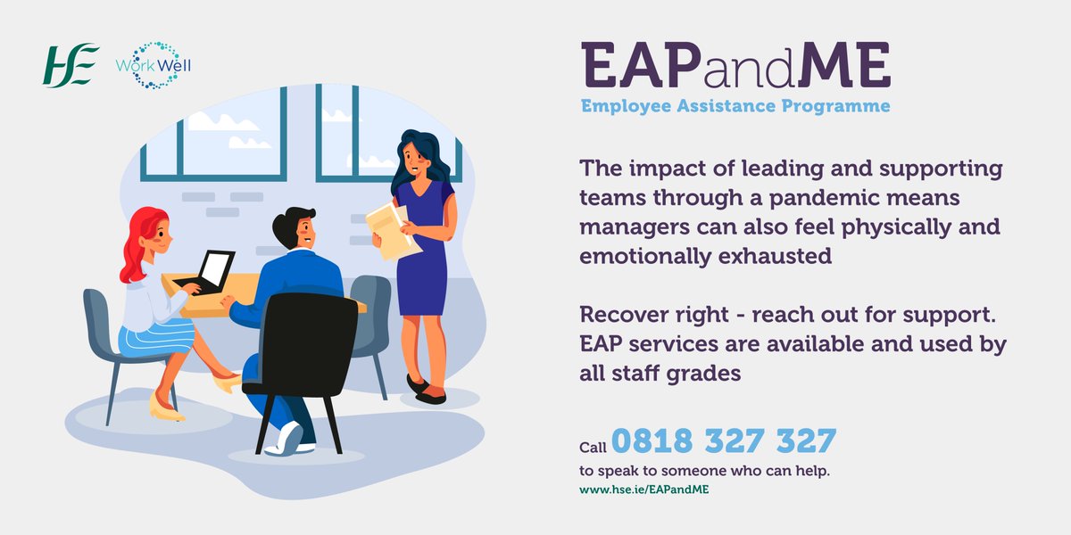 whw_hr's tweet photo. The impact of leading and supporting teams through a pandemic means managers can also feel physically and emotionally exhausted.

Recover right - reach out for support. EAP services are available and used by all staff grades.

https://t.co/feHpRNJR7h

#EAPandME #WorkWell https://t.co/qV7bU3zJWR