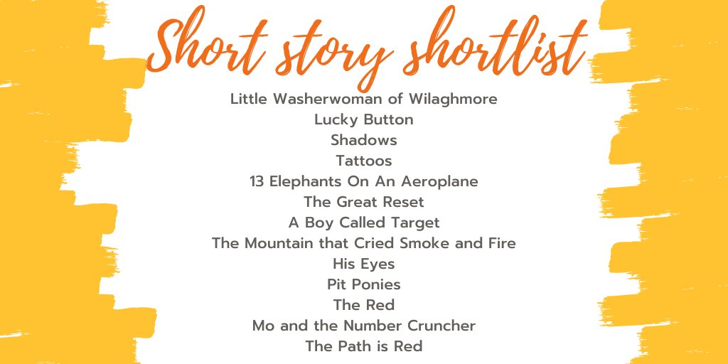 writementor's tweet photo. #WriteMentor magazine short story competition shortlist, selected by @FinlaysonPalmer. Winner to be announced tomorrow 🏆 A HUGE congratulations to our shortlistees and thank you to everyone who entered for sharing your stories with us💛 https://t.co/P8PrTrNTq6