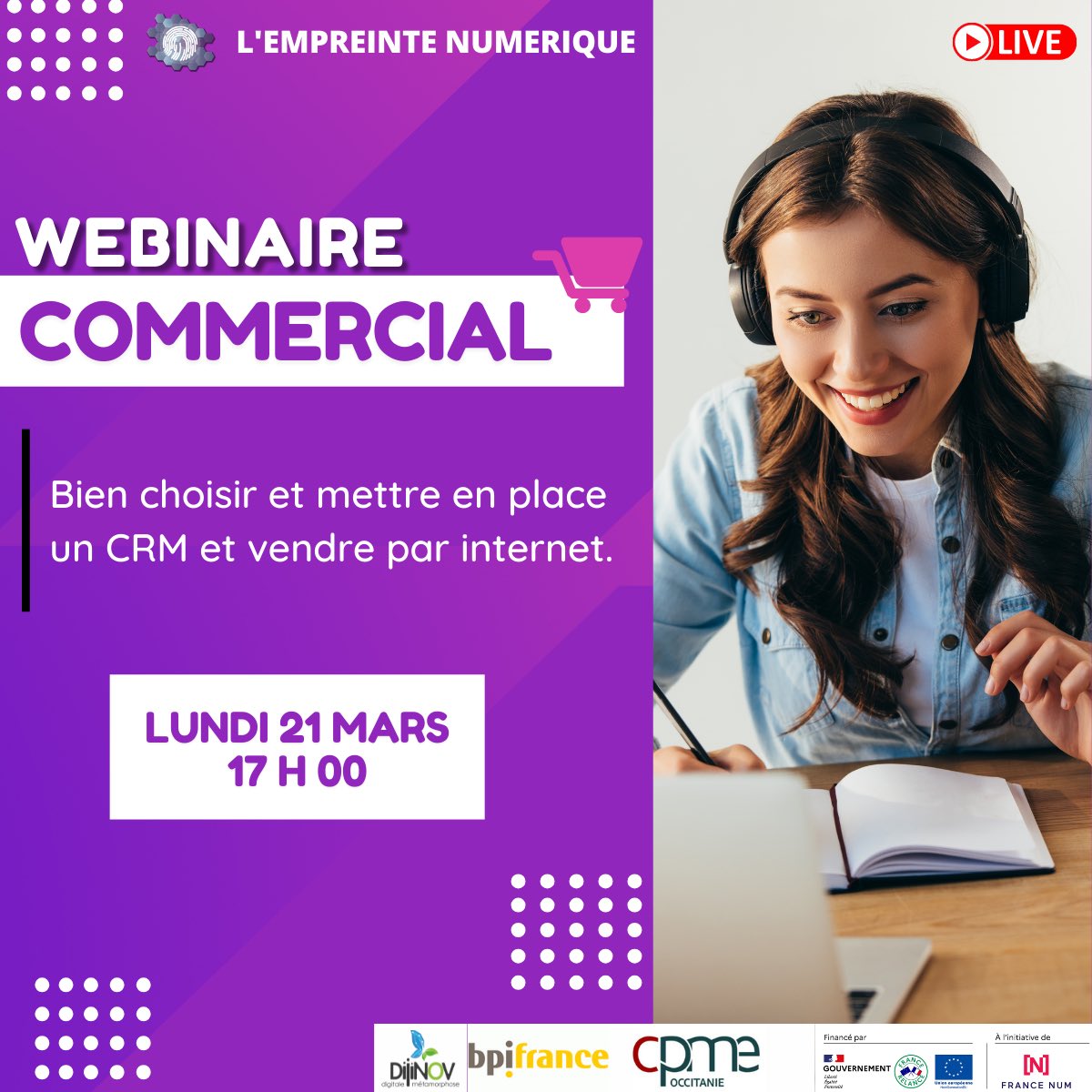 🔴 Webinaire 

📲 Plus que quelques heures pour vous inscrire gratuitement à notre Atelier Webinaire sur le Commercial !   

➡️ Je m’inscris : lnkd.in/dwX4mZ55