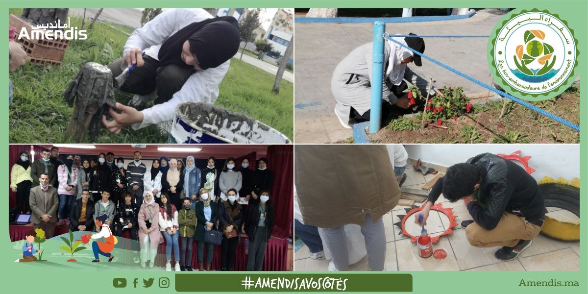 AmendisOfficiel's tweet photo. #AboutLastWeekend | Lors d'une journée riche en apprentissage, nous avons lancé le 1er atelier du tri &amp; recyclage des #EcoAmbassadeurs au profit des écoliers à Tanger!
🎯Cette action vient célébrer la #JournéeMondialeDuRecyclage et sensibiliser sur la préservation de la planète🌍 https://t.co/KDgcvDjylm