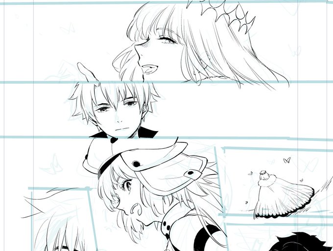いろいろな加減&処理が分からないけどズンズンいってる原稿進捗。目の描き方にとても迷っている! 