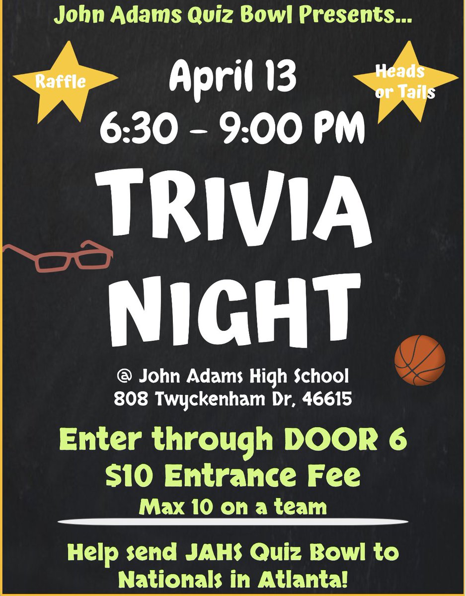 Come out support the Quiz Bowl team.