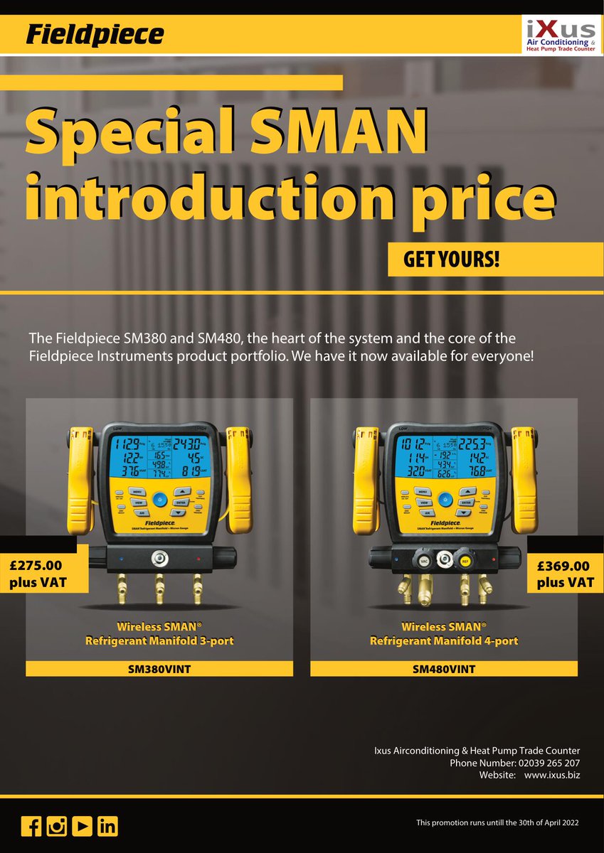 In honour of our visit from the Wheeler Dealer last week iXus brings you this Amazing Deal on <a href="/Fieldpiece/">Fieldpiece Instruments</a> Manifold!#iXus #fieldpiece #airconditioning #hvac #hvaclife #ac #hvacservice #cooling  #heating #airconditioning #airconditioner #trade #sales #merchant #aircon #supplier
