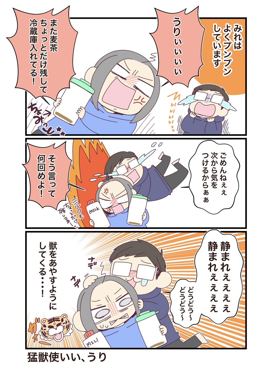我が家の猛獣使い🐯
#うりみれ夫婦
#夫婦の日常 