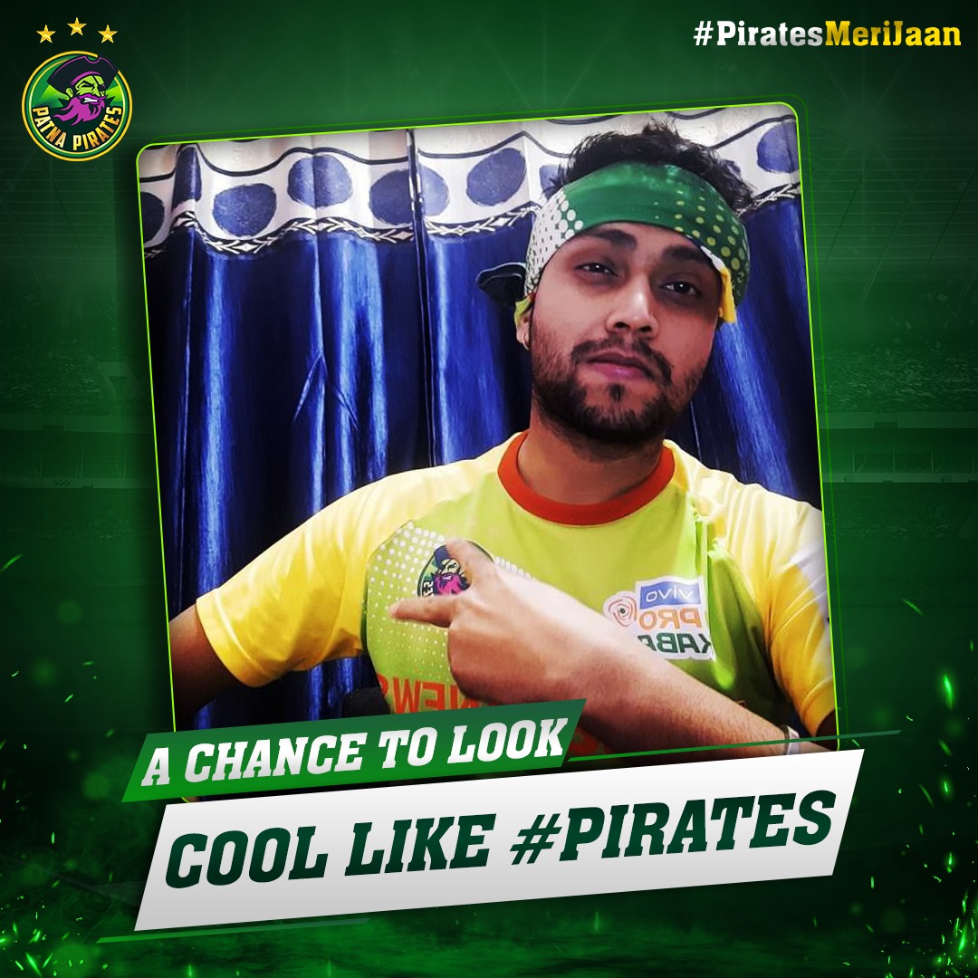 PatnaPirates's tweet photo. Stand out from others in #PirateMerch💚
🛒: https://t.co/eBf5n2Kzkn
.
.
.
#PatnaPirates #PiratesMeriJaan #PirateHamla #PiratePanti #Merchandise #VivoProKabaddi #Kabaddi https://t.co/krttDjtbqE