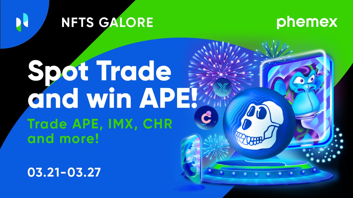 Phemex_official's tweet photo. 📢 Spot trade our new coins to qualify for $10,000 #APE airdrop! 🦍 

To join 👉  https://t.co/l1oXAyu5be
More details ▶️ https://t.co/whwhr0NLTV

#IMX #CHR #OMG #REN #DENT #LPT #FET #CTSI #BICO #MXC #COTI #QNT #HOT #RNDR #STORJ #airdrop #phemex #giveaway https://t.co/hIrYvMFd9D