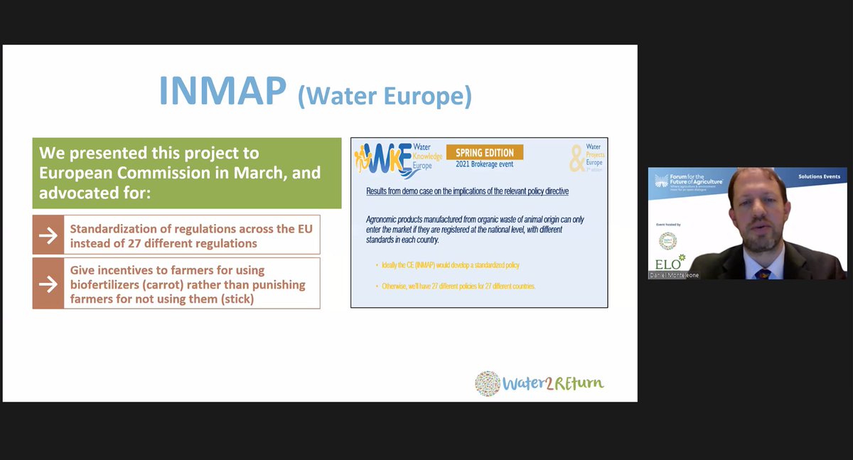 Water2REturn's tweet photo. 🗣️Now we continue with @DanInBrussels from @EULandownersOrg who explains the impact of #Water2REturn for the agricultural sector.

#W2RFinalConference
#TreatingWater2REturnNutrients 🐮💧♻️🌿
#ForumforAg2022 https://t.co/qYAzHguPzV
