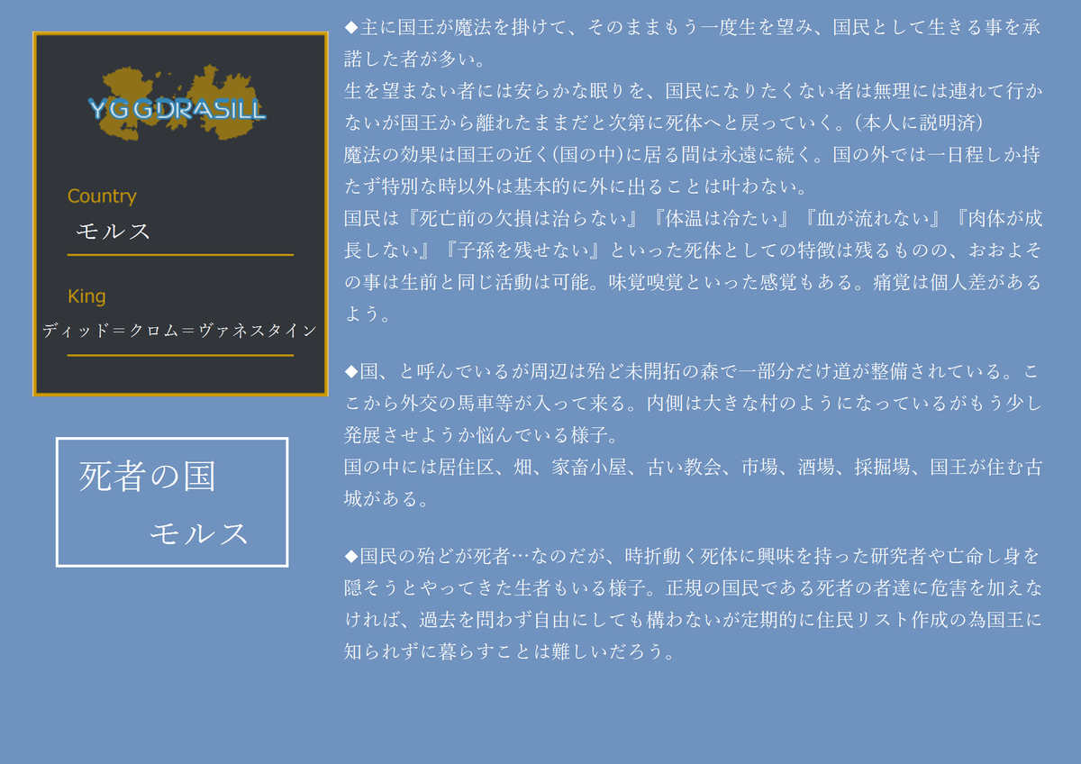 ayame0288's tweet photo. こちらの企画様【@Yggd_TL】に1人目参加失礼します！
※垢移動の為再投稿です、よろしくお願いいたします！
#創ユグ_王 
#創ユグ_国 
#死者の国モルス https://t.co/zsj1pEYnnP
