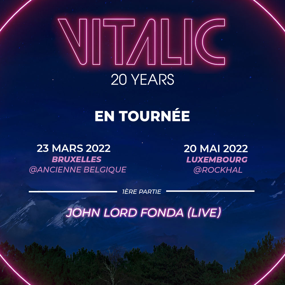 Retrouvez moi en live dans le cadre de la tournée des 20 ans de carrière de <a href="/VITALICOFFICIAL/">VITALIC OFFICIAL</a> . Rendez-vous en Belgique et au Luxembourg !

Happy to announce I'll be opening for <a href="/VITALICOFFICIAL/">VITALIC OFFICIAL</a> for his 20 years career celebration tour. See you there Belgium and Luxembourg !