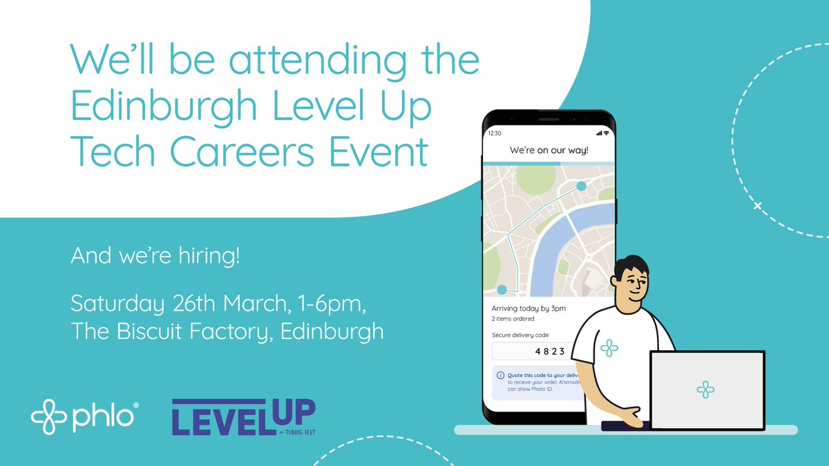 WeArePhlo's tweet photo. We’ll be exhibiting at Level Up by @turingfest, Scotlands career event for tech professionals on Sat 26 March at the Biscuit factory in Edinburgh.

Come and have a chat with us and find out about what we’re up to at Phlo - we’re a friendly bunch!

https://t.co/2ZVuLJAW4l https://t.co/nUVmL9pQlT