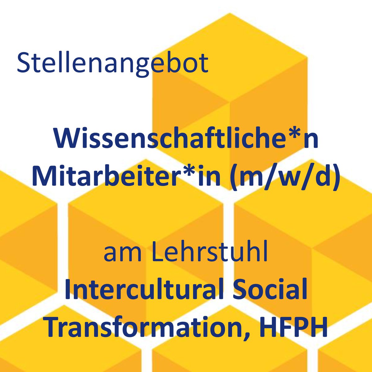 kontrapunkteZGF's tweet photo. Für die Professur #Intercultural #Social #Transformation suchen wir zum nächstmöglichen Zeitpunkt eine*n #wissenschaftliche*n #Mitarbeiter*in (m/w/d) in #Teilzeit (65% – 75%). 
Weitere Infos: https://t.co/VTCIk9gBVu
#hfph #Stellenangebot #Bewerbung #philosophie #interdisziplinär https://t.co/1j1TsTnnAt