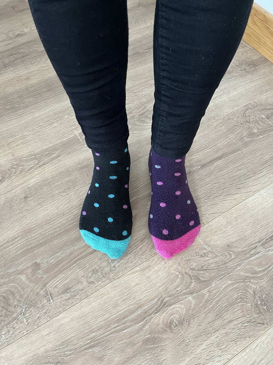 trypatchwork's tweet image. We’ve got our #oddsocks on today for #WorldDownSyndromeDay2022