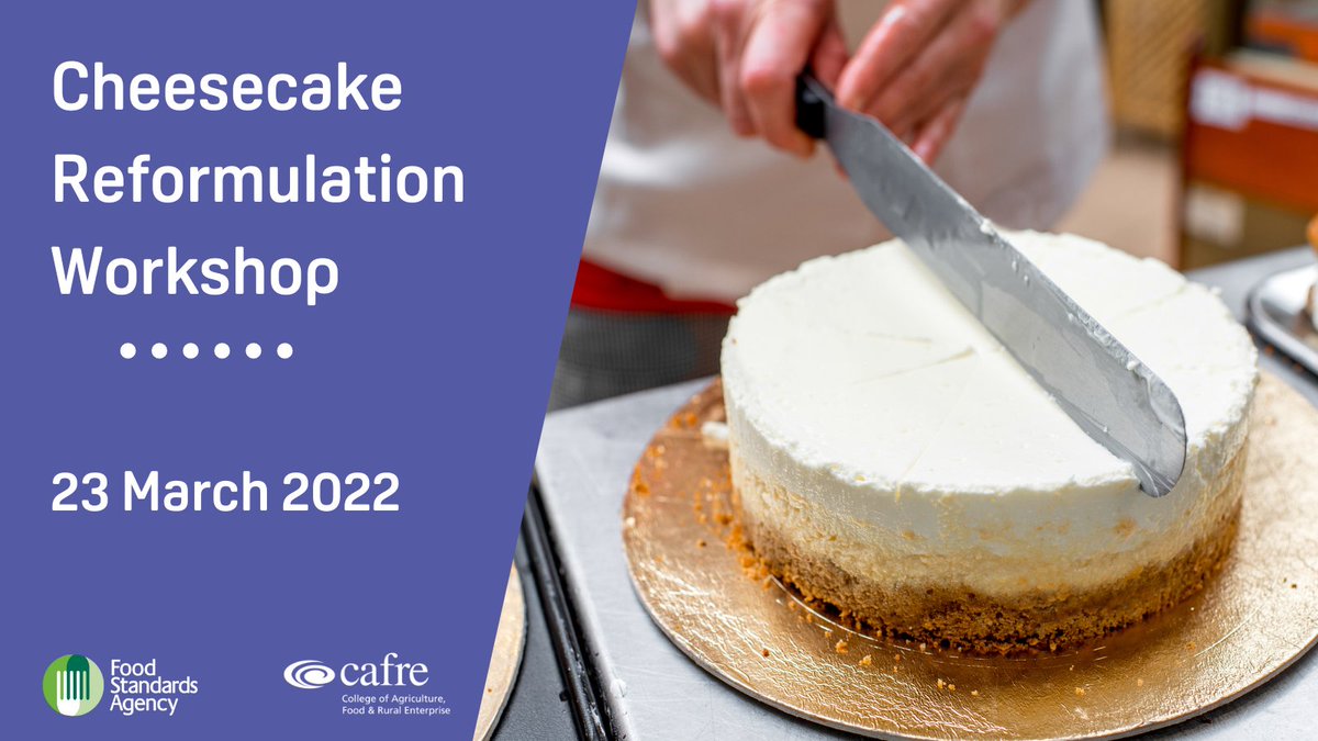 FSAinNI's tweet photo. The @FSAinNI and @DiscoverCAFRE #CheesecakeReformulation workshop is on Wednesday!
Register your business here to attend this free event: https://t.co/l0HhhVhIAA
Find out more about producing great-tasting, healthier cheesecake - reduced in sugar, saturated fat and salt. https://t.co/We6vMal2gT