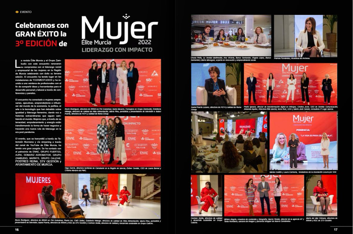 Patriciaflopez's tweet photo. Muy agradecida a @elitemurcia, en esta edición, por contar conmigo para hablar sobre mi trayectoria política y personal. 

Enhorabuena por visibilizar el liderazgo, el trabajo y el éxito de las #mujeres.

🔗 https://t.co/0HENGYg1o5 https://t.co/NFj33cRlQk