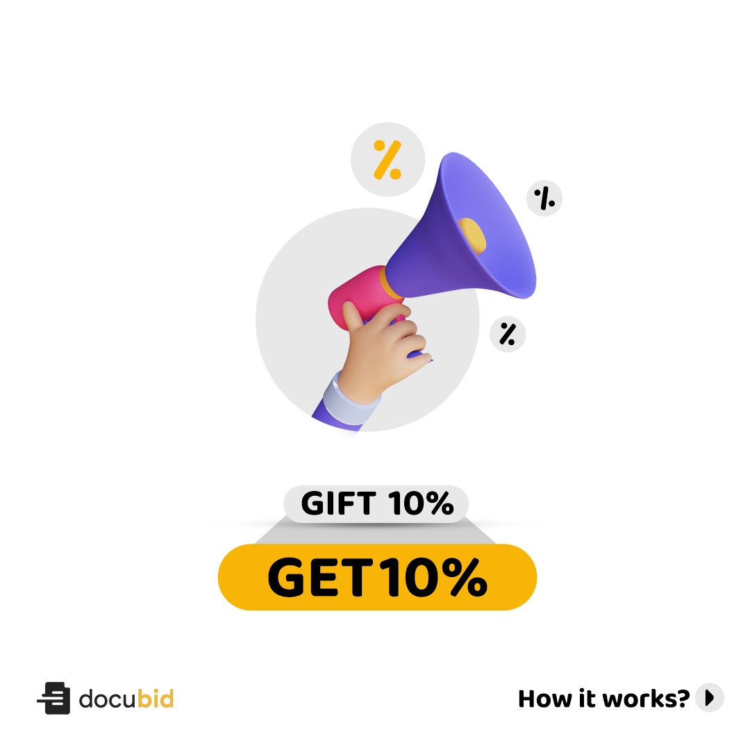 docubid's tweet photo. Contact us now &amp; ask for your very own 🏷️PROMOCODE to share with your friends!

Gift 10% off, Get 10% off😍

#referralprogram #gift10get10 #docubid https://t.co/DAaQP77u4E