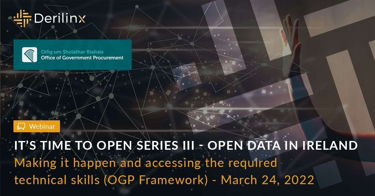 derilinx's tweet photo. 🏛 Involved in Open Data? Join us this Thursday 24 March! It’s time to Open III: #OpenData in #Ireland &amp; the new OGP Framework! You can't miss it! 👉 https://t.co/J3ApS1lcc4
@IRLDeptPER @GovDataIE #datasharing #publicsector #timetoopen #datamanagement #datareuse #datastrategy https://t.co/YrURIZKTar