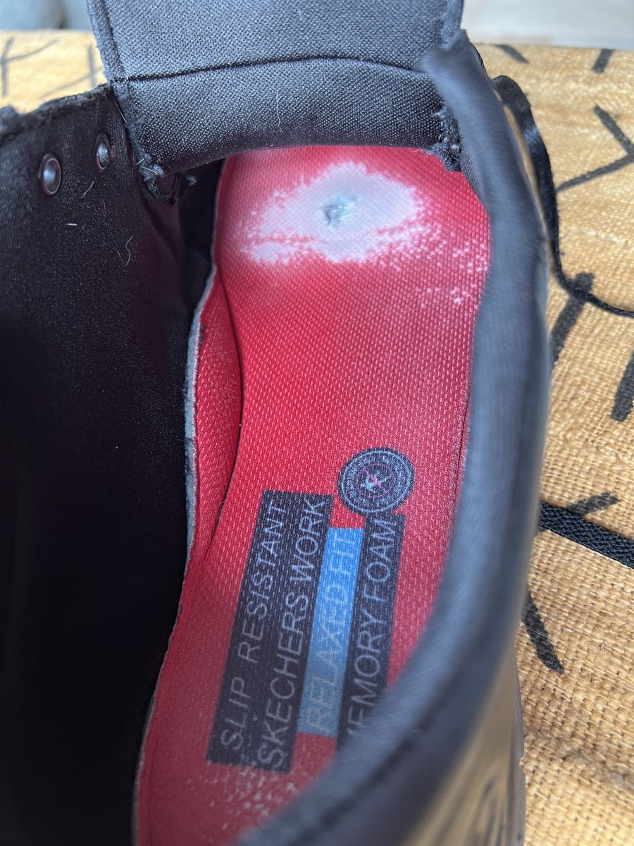 The state of the insole of my <a href="/SKECHERS_UK/">SKECHERS_UK</a> work shoes after only 3 months. Not sure what work they're intended for but clearly nothing that involves actually being on your feet all day long.