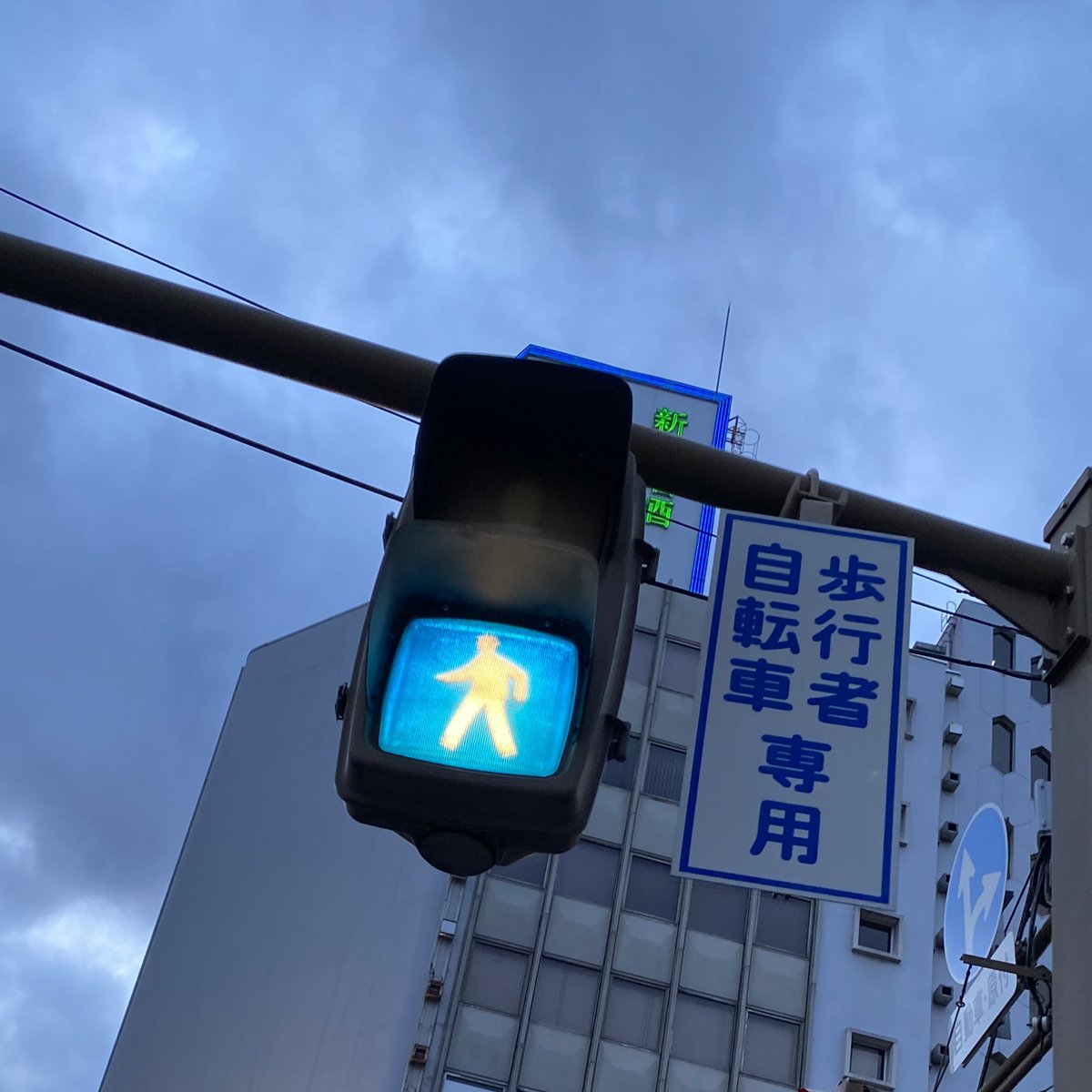 新潟の歩行者用信号の青は緑じゃなくて本当に青い❕❕❕❄❄️❄️