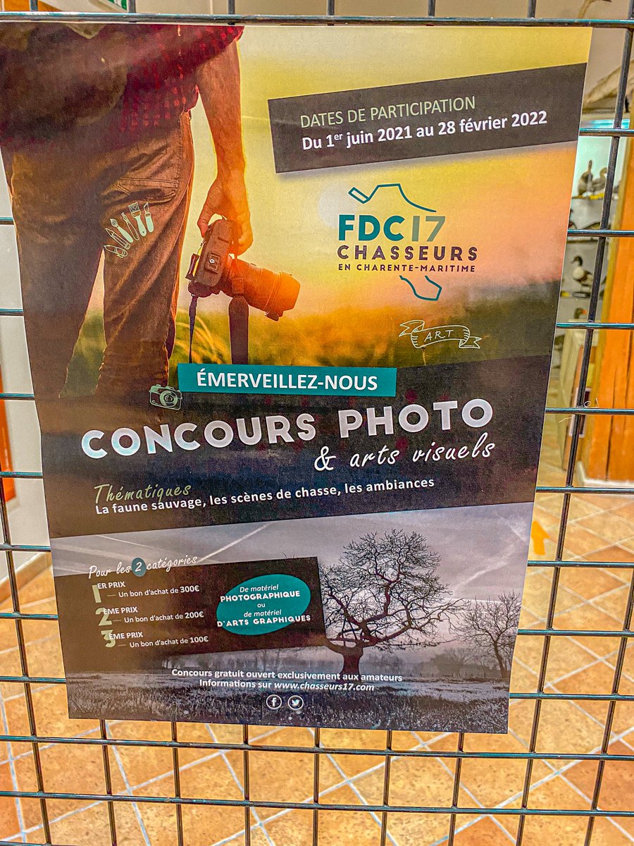 17Chasseurs's tweet photo. CONCOURS PHOTO &amp; 𝓪𝓻𝓽𝓼 𝓿𝓲𝓼𝓾𝓮𝓵𝓼] 📸🎨
Jeudi dernier avait lieu le délibéré du Concours photo &amp; arts visuels 2021-2022 organisé par la Fédération départementale des chasseurs de Charente-Maritime sur le site de La Cabane de Moins, à Breuil-Magné.
 #concoursphoto https://t.co/SfHol4ixTa
