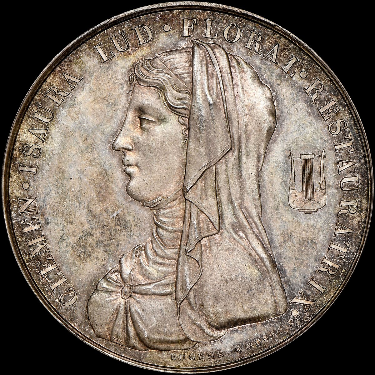 NGCcoin's tweet photo. Coin of the Day: It’s #WorldPoetryDay (and #MedalMonday), so here’s a France 1819-dated Silver Clemence Isaure Medal, named after a medieval figure who helped perpetuate an annual poetry contest. The medal is graded NGC MS 66. #numismatics #coincollecting #poetry #writing #isaure https://t.co/BnkWhah383