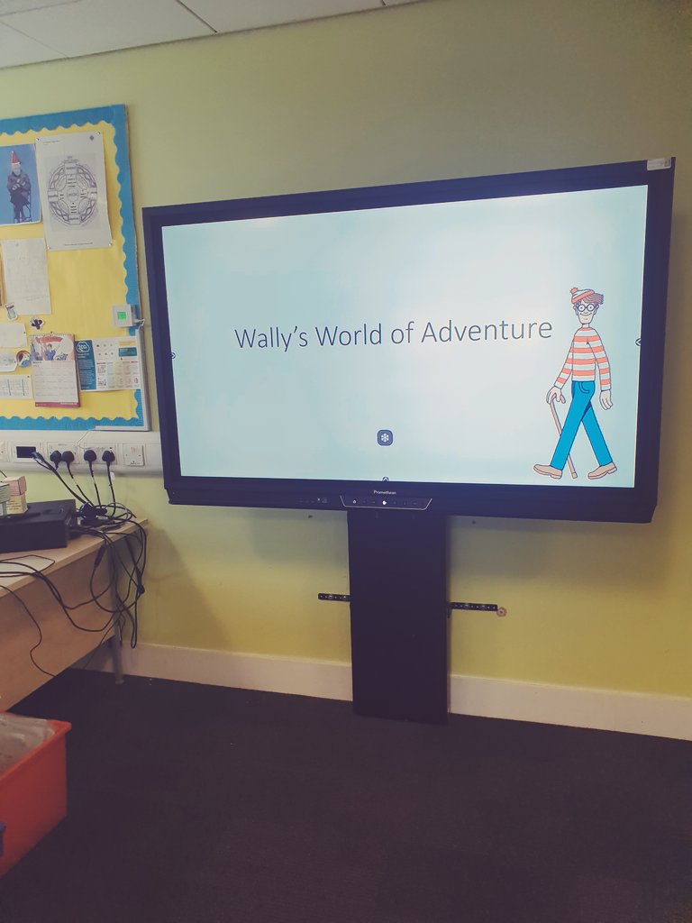 Nice new shiny board waiting for me this morning 🤓 S1 already enjoyed using the touch screen exploring Google Earth to find the different countries we are learning about 🌏