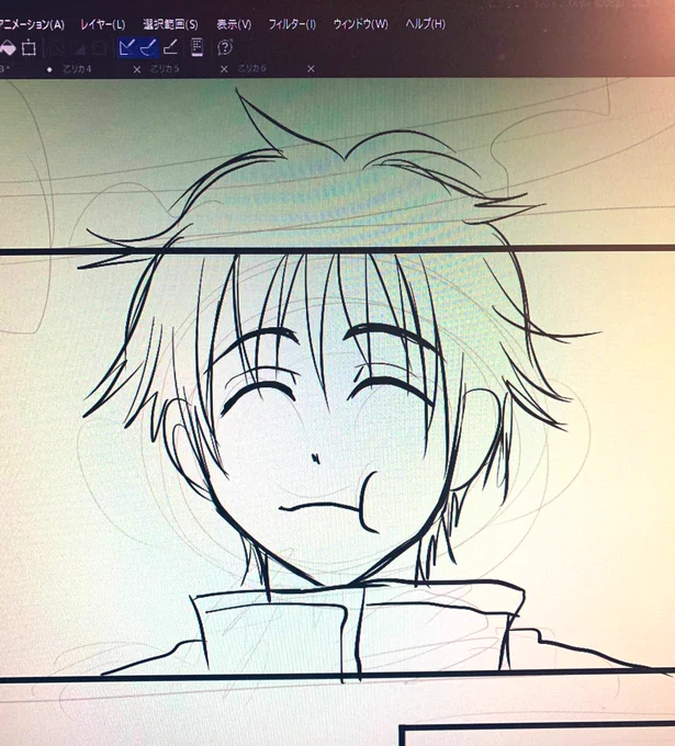 おっこつゆうた、この初描きが一番まともに描けてる上にこの後のコマ全然顔が定まらねえw 