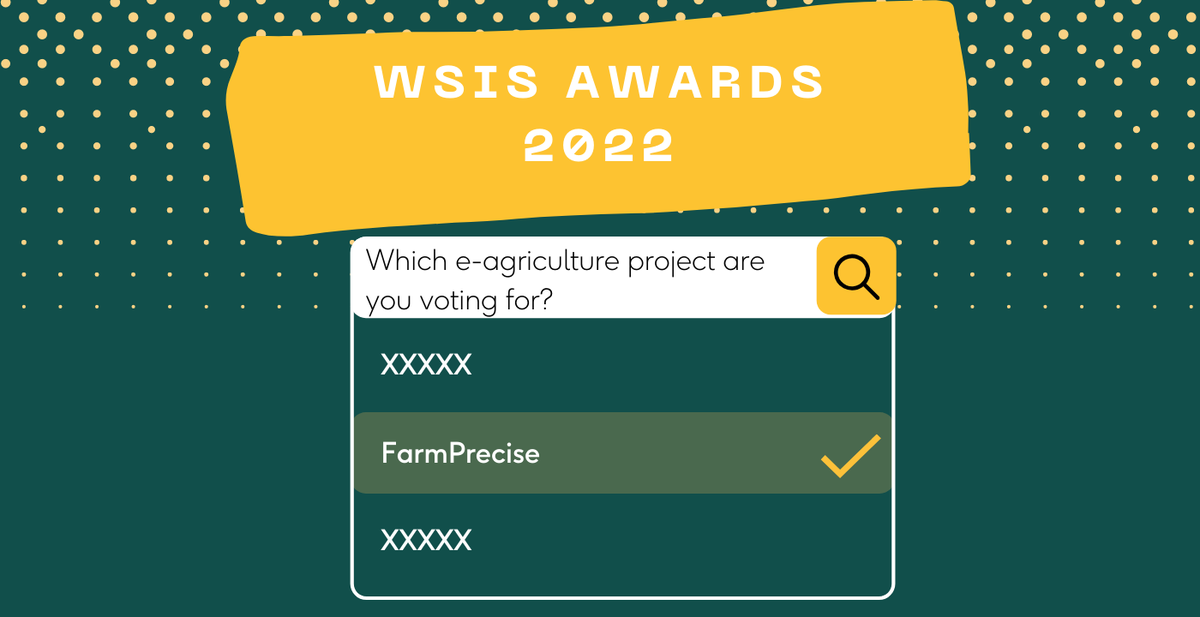 WOTRIndia's tweet photo. Our #FarmPrecise mobile app is among the top 20 projects shortlisted under e-Agriculture for the prestigious #WSIS awards but...
We need your vote🗳️to help us make it to the top 5!
➡️Vote here before 31st March, 2022: https://t.co/rYmKA6FFo9 https://t.co/Re2Ntrigh6
