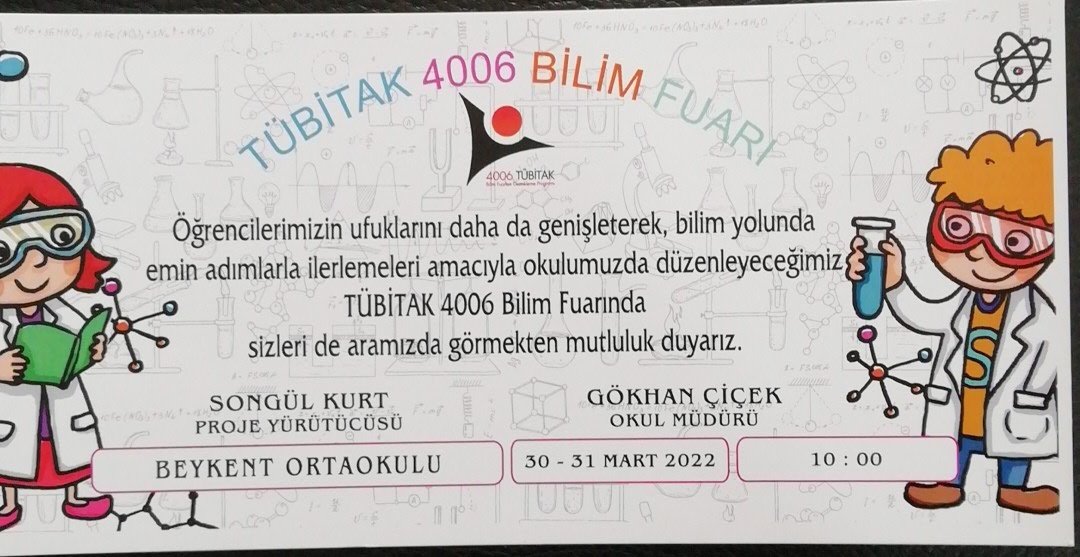 <a href="/dnzdp1979/">Deniz Edip</a> Sayın müdürüm, bu sene köyümüzde ikincisini düzenleyeceğimiz Beykent Ortaokulu Bilim Fuarına davetlisiniz. Katılımınız bizi çok mutlu edecektir. 💐 🎉 🎊 
<a href="/mem_siirt/">Siirt İl Millî Eğitim Müdürlüğü</a>
<a href="/siirtmemarge/">SİİRT / M.E.M. / AR-GE</a>
<a href="/KurtalanMem/">Kurtalan İlçe Milli Eğitim Müdürlüğü</a>
<a href="/faypol56/">Faysal POLAT</a>