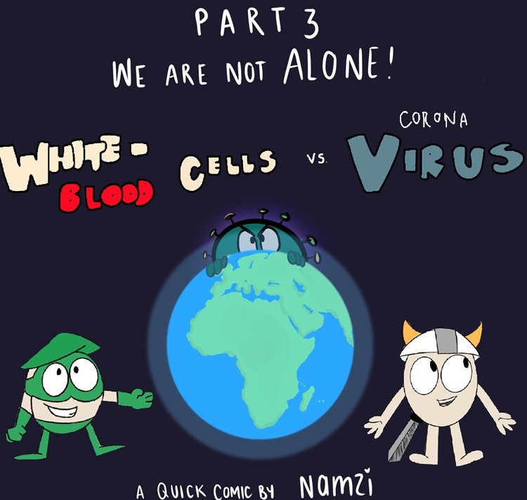 nishanne_jacob's tweet photo. After a few miserable days with COVID, my 11-year old daughter, Namzi, decided to make her 3rd COVID vaccine comic. This time, tackling the complex issues of T-cells and global vaccine equity in a super simple way. Thoughts? @virusmonologues @HsiaoMarvin  @miamalan @paimadhu https://t.co/mdXQL3rEVo