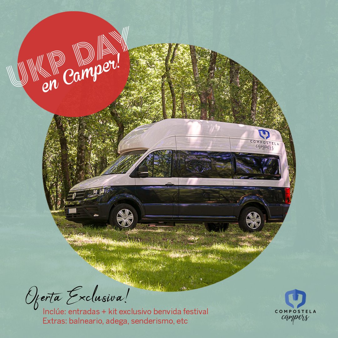 🌈UKP DAY EN CAMPER🌈 
Atención aos que vindes de fóra, que este ano podedes achegarvos ao festi en #camper gracias ao pack exclusivo que ofrecen desde <a href="/composcampers/">CompostelaCampers</a>  💘 
👁Toda a  información no seguinte enlace: compostelacampers.com/.../compostela…...
@TRibadavia <a href="/CRibadavia/">Concello Ribadavia</a>